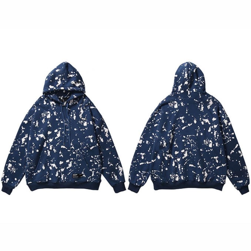 Splashed Hooded Pullover