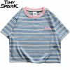 Embroidered Cropped T-Shirt with Stripes H25ec145862fa470b990b8d6794c428e3E b92abb35