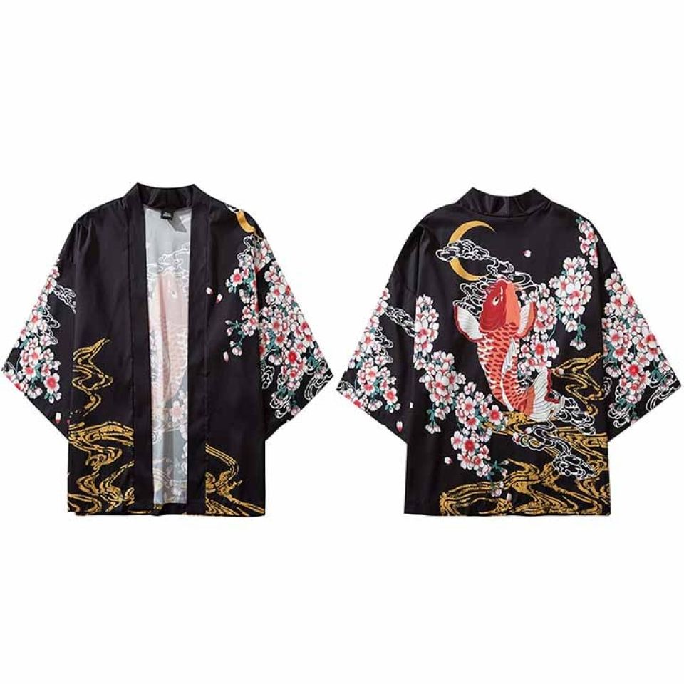Floral Fish Poly-cotton Kimono Hd75a7dd5d2e344e18f56413b26f01ccbZ ba87ea61