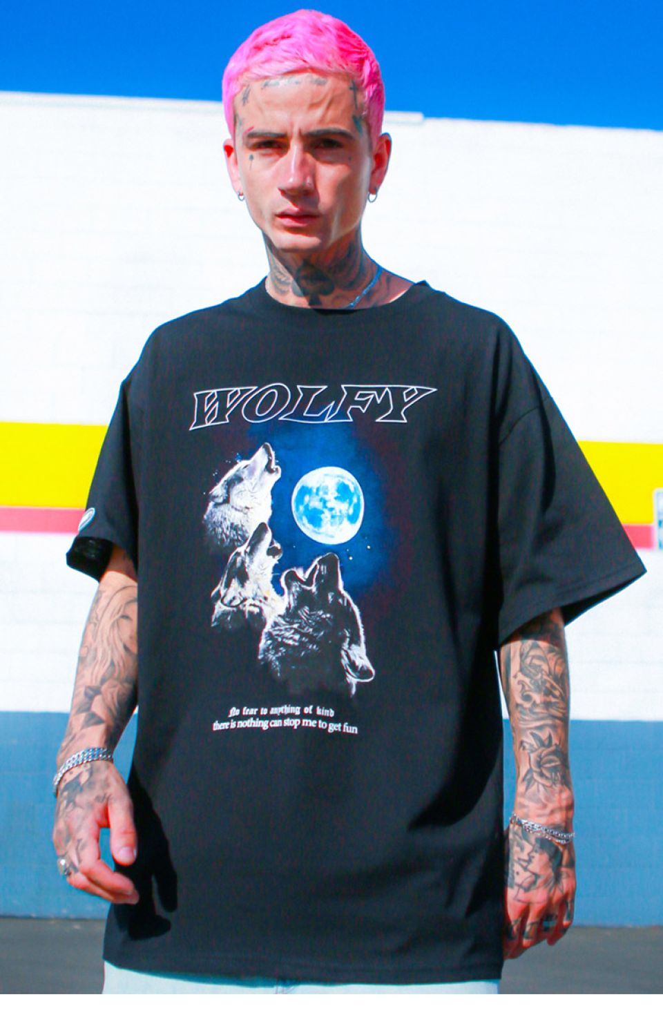 Wolfy Cotton T-shirt Hdde281beb56846af86b5c251ef7346e3G bea85ee8