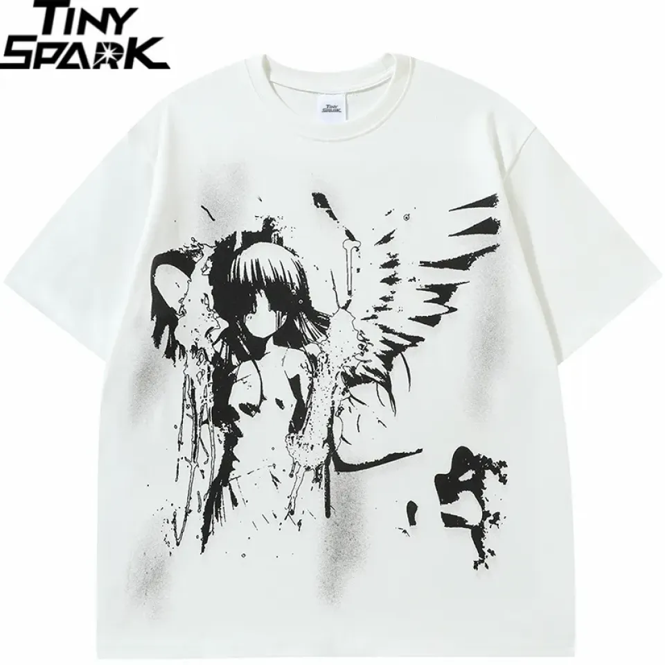 Anime Cartoon Angel Wings Graphic T-Shirt S07ab97d079b14e79bd4bc3536d7052bfa bef147af