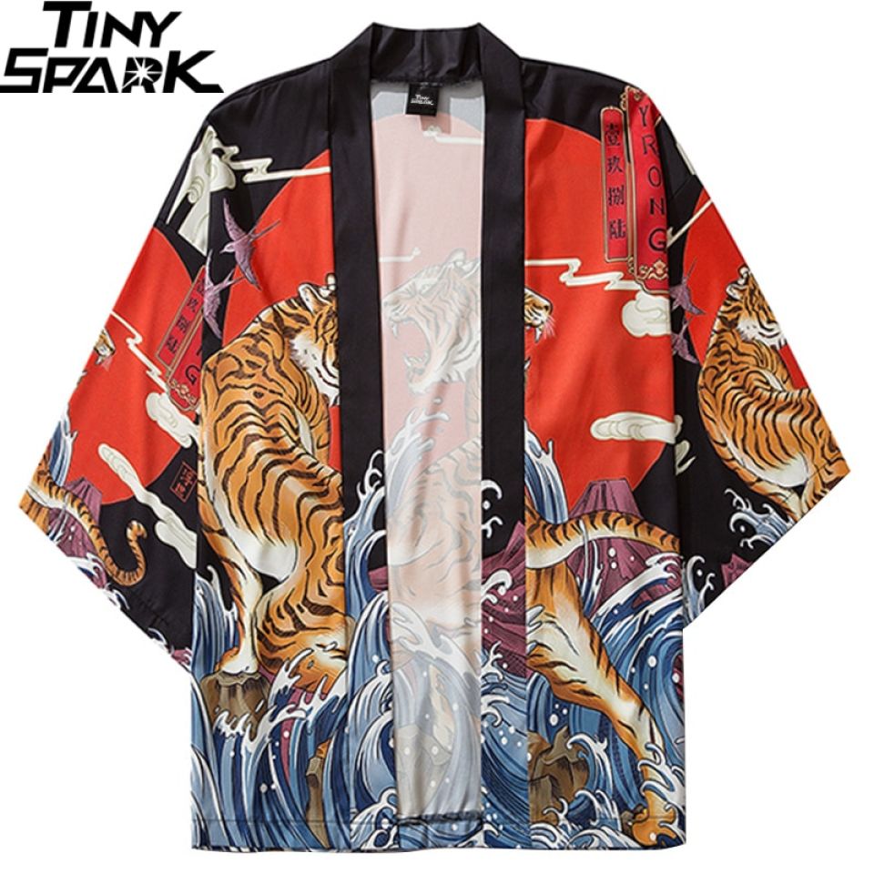 Fierce Tiger Jungle Poly-cotton Kimono