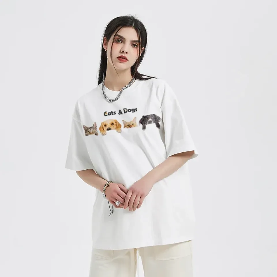 Dogs Cats Graphic Unisex Casual White Tshirt 3 Dogs Cats Graphic Unisex Casual White Tshirt S19f7b782af6043729047c7d72fc9b4e8f bf281e90