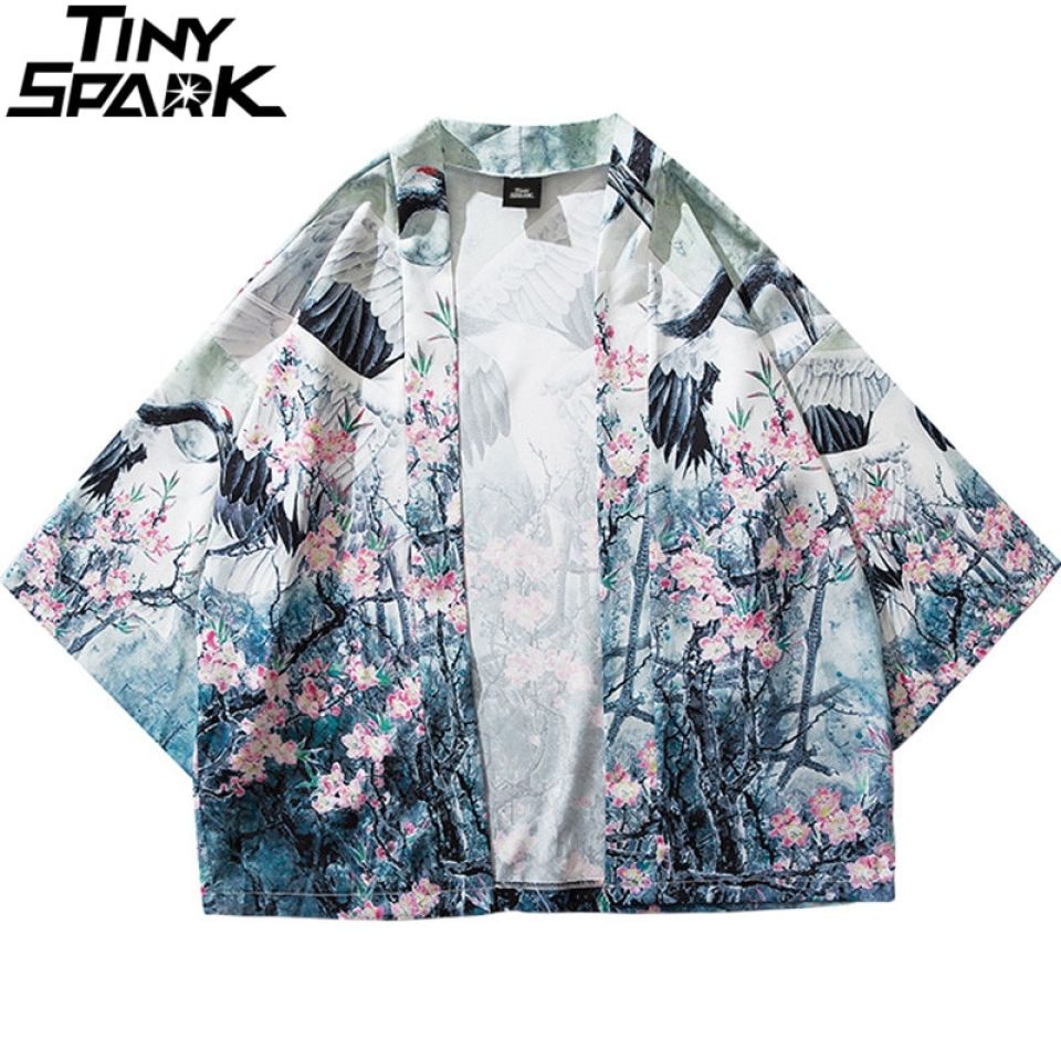 Birdy Forest Poly-cotton Cropped Kimono