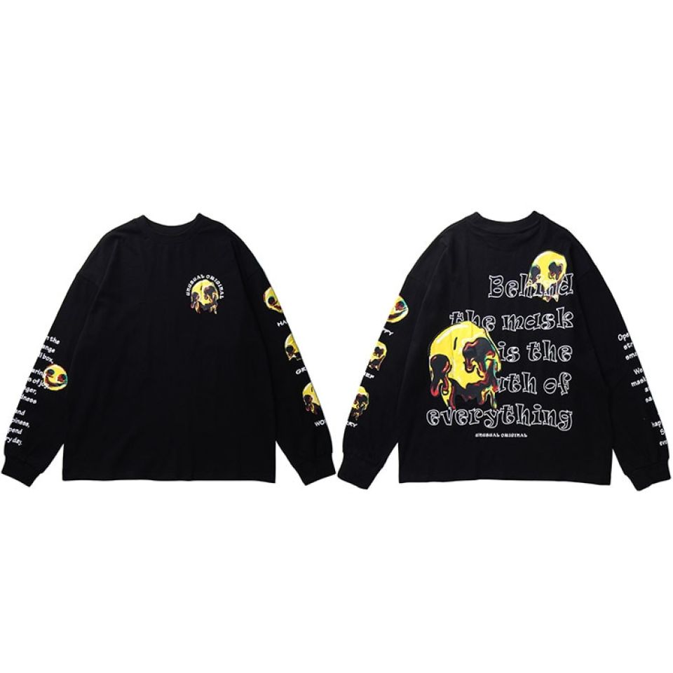 Unusual Mask Print Sweatshirt H45d50bbf4b0345089dbfa200fdba6ac3E c107962b