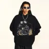 Dead Motorcyclist Graphic Print Hoodie Sa22f18f2cbc941d49649b33f7647a51dC c279982b