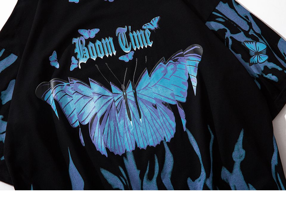 Blue Butterfly Boom Cotton T-shirt Hf75876365f94485fb0d5de75742e0866B c3228ad6