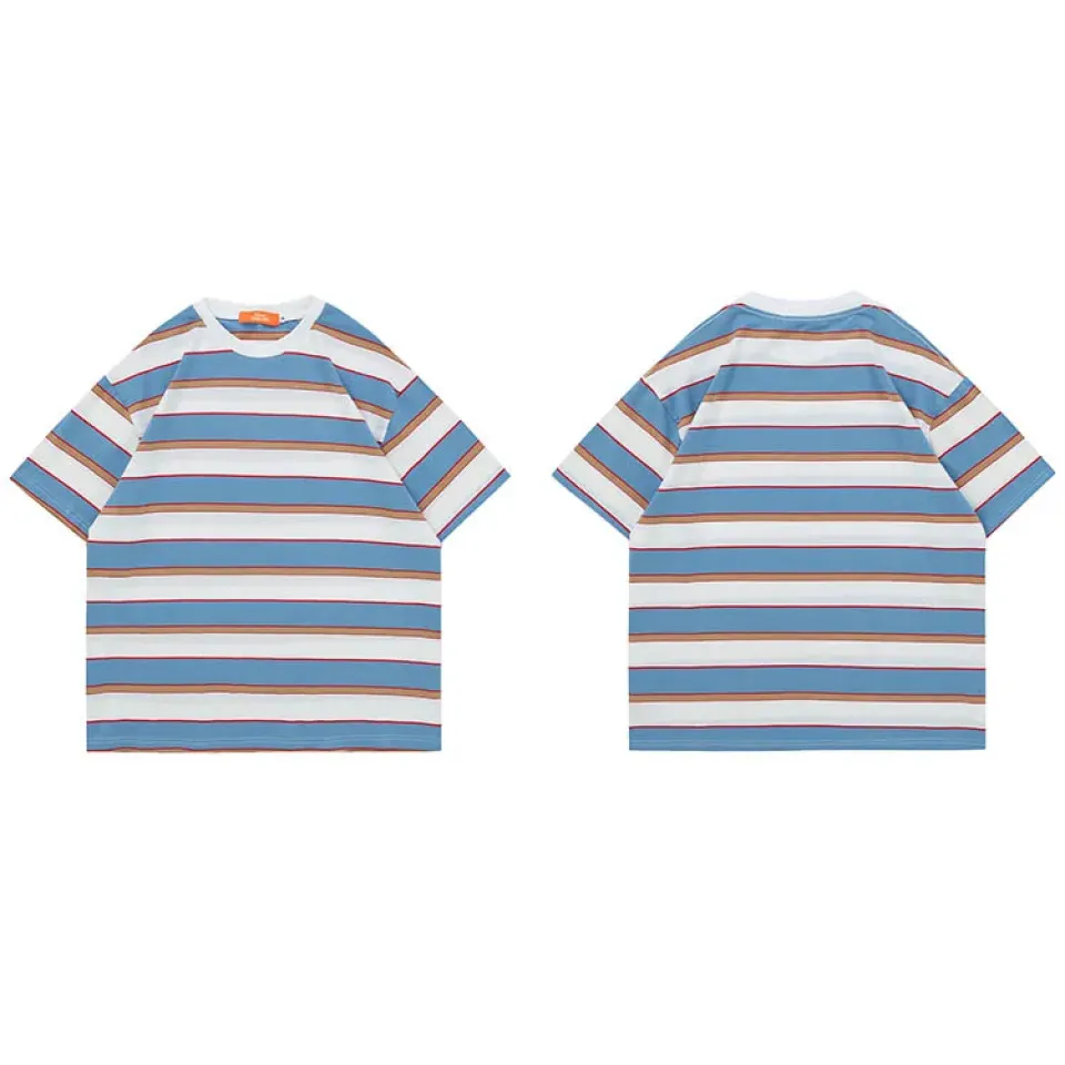 Striped Hip Hop T-Shirt – Blue & Brown S7dfc043fcbd04a05bb35fc3eee93bbd5N c4ad18c0