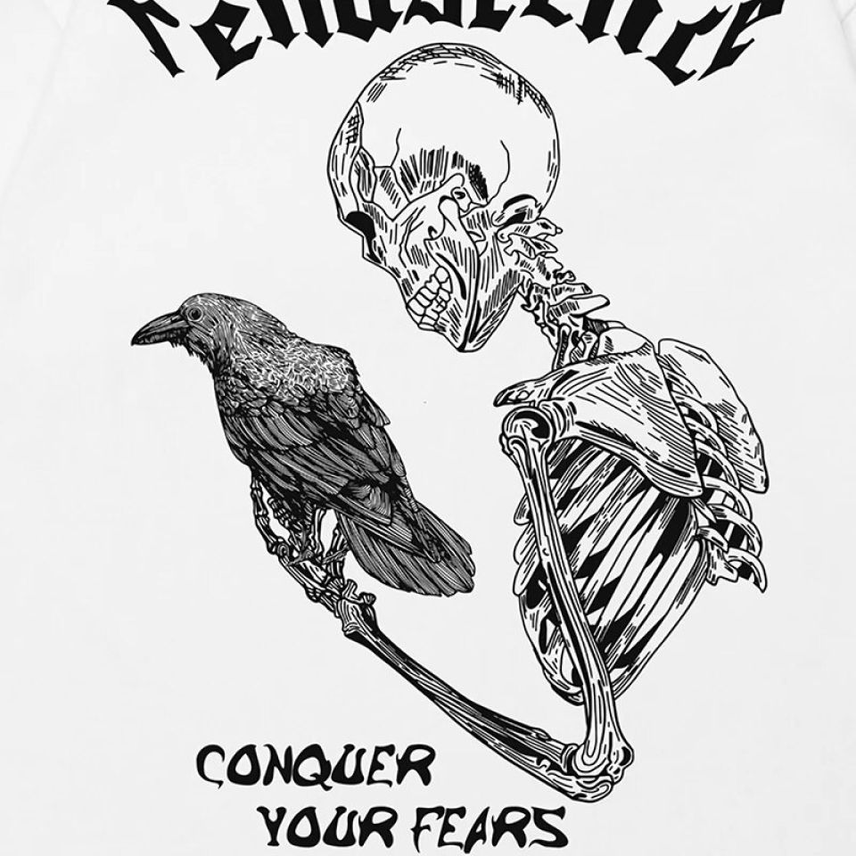 Fearless Crow Skull Graphic T-Shirt Sde56613a25e54a7e9afc2b5dbe298dc0V c4136bd1