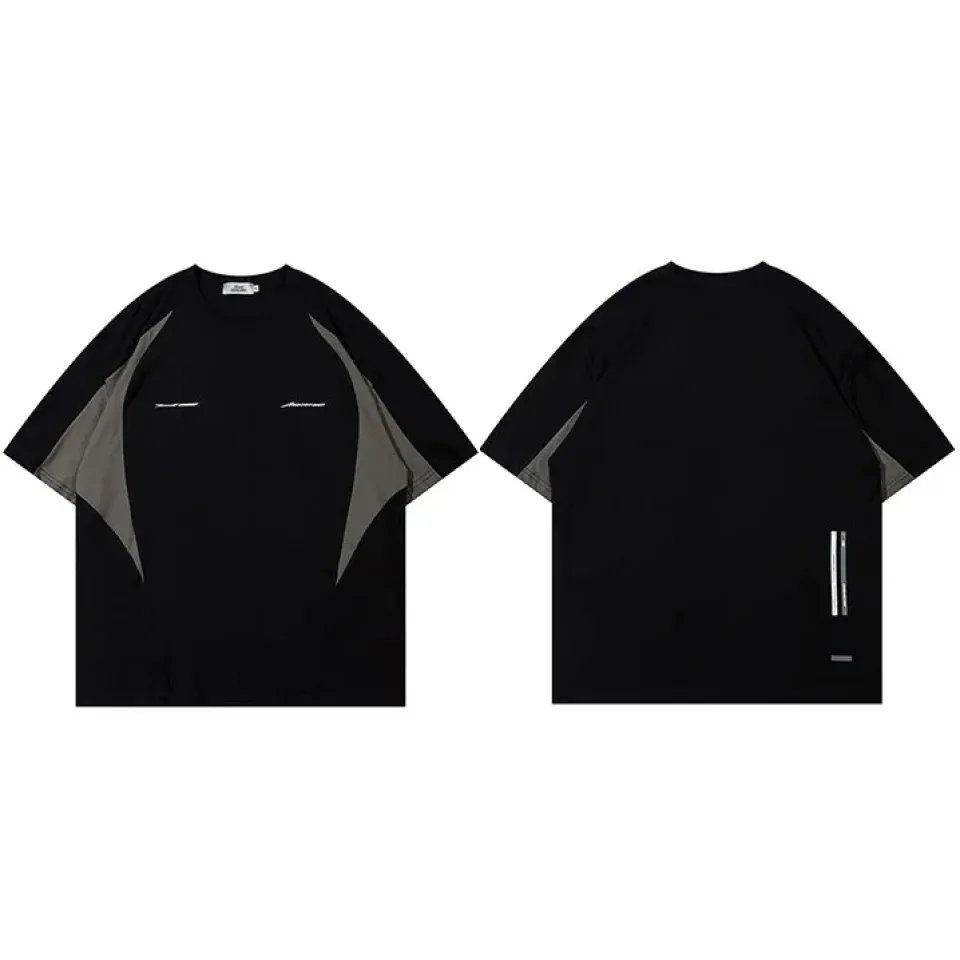 Oversized Solid Colour Patchwork T-Shirt S4e30f20c4ca44115a9fd3564c56a736ev c71fd718