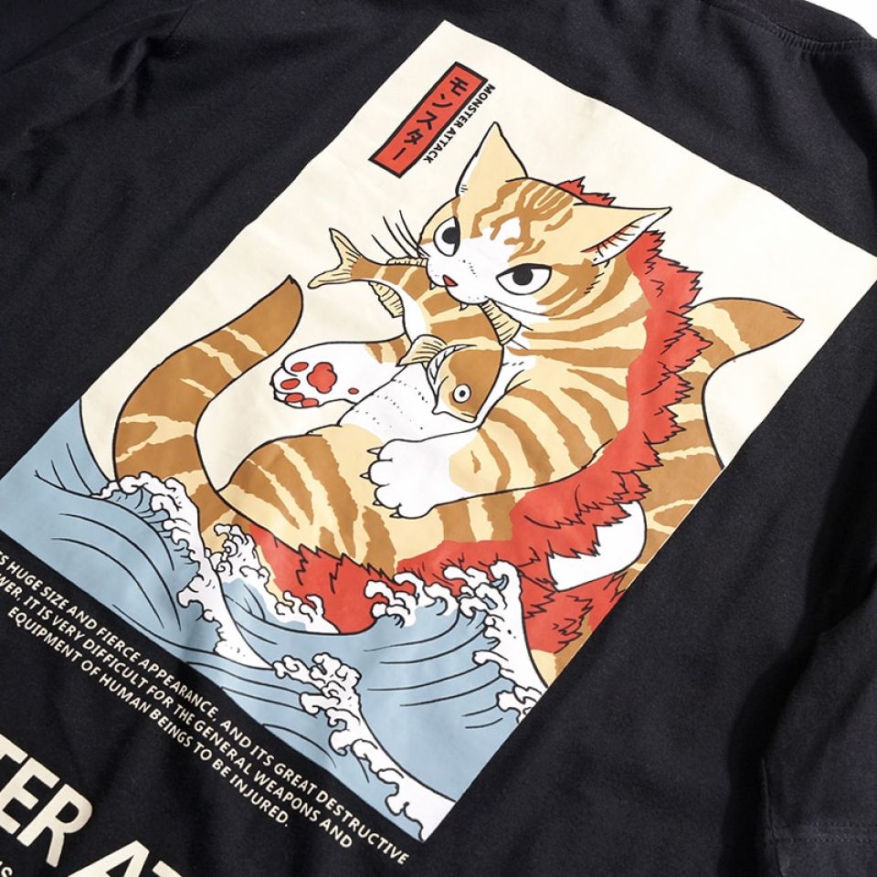 Story Of The Cat And The Fish Cotton T-shirt H02f078a9ac4248eb91e0d6b2a1b19e13P c8075570