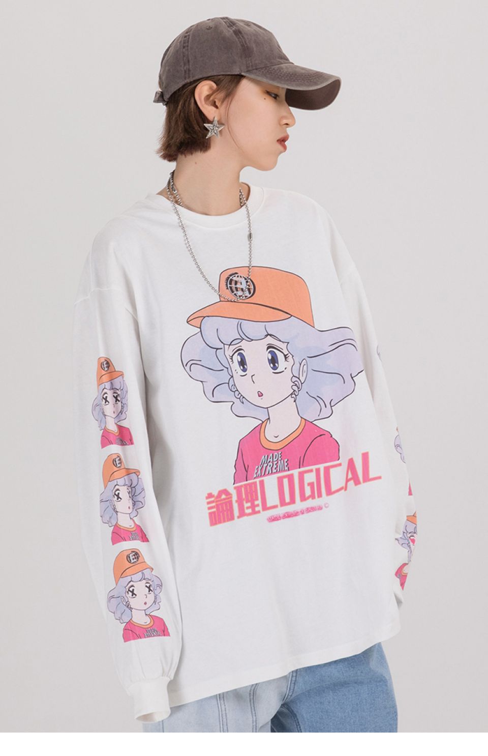 Japanese Cartoon Gal Print Sweatshirt Hc25600308ddd4bd097fbe8be3820b0e1W cb4255b7