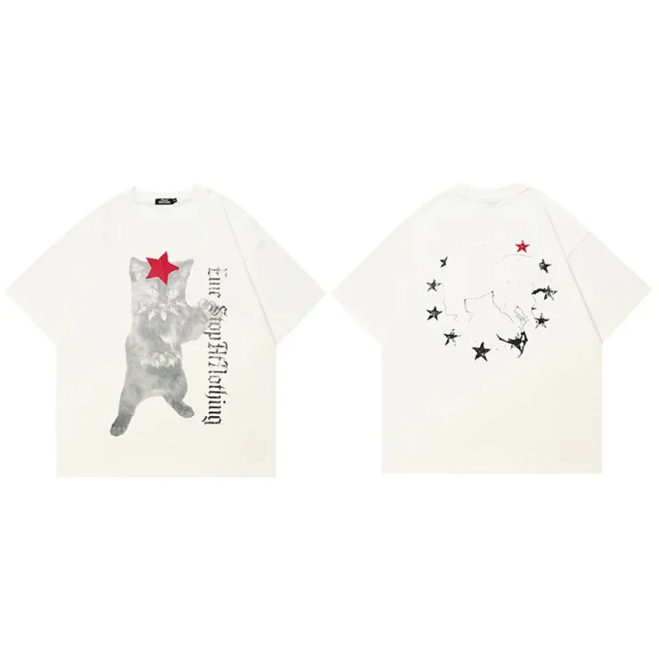 Red Star Cat Graphic T-Shirt Scefe387c046042998a7c930fc707bbc1x cb5efdf1