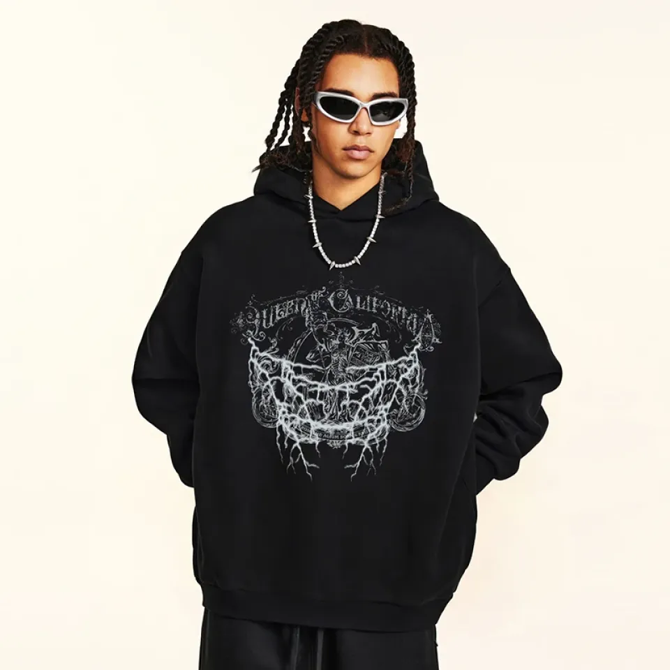 Gothic Lightning Graphic Pullover Hoodie Sa4d28d52734a4db7b4842509719af917f cee1ab46