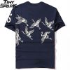 Flying Cranes And Sun Cotton T-shirt H62d19d90d8d8476f9b2e411fb24980eeV cf74649c