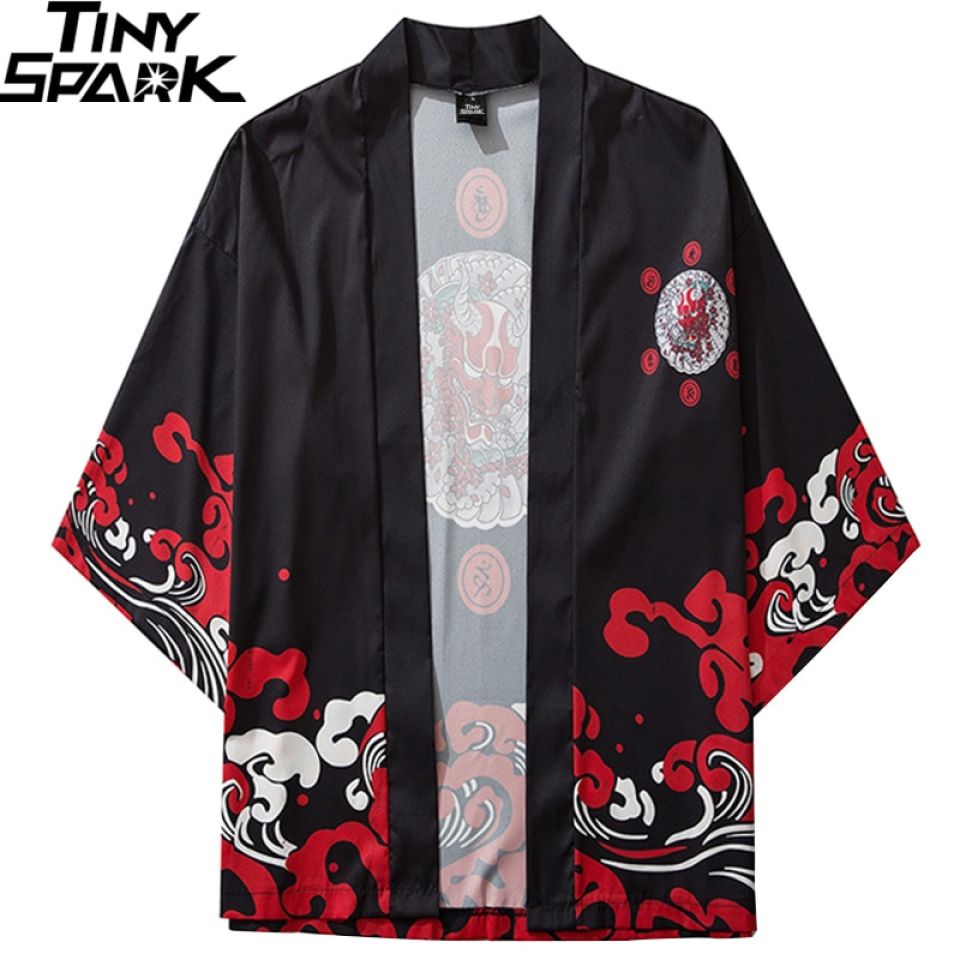 Burning Devil Smirk Poly-cotton Kimono