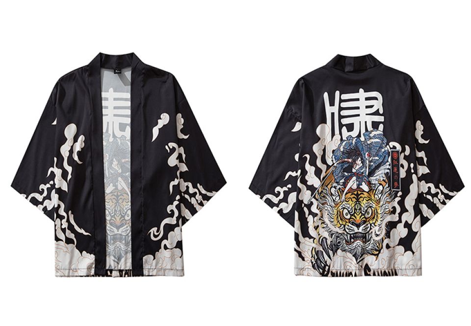 Samurai Tiger Poly-cotton Kimono H55eabe62fc5a4598bc5863d62956a565W d4caaabd