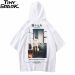 Street Style Half-sleeves Poly Cotton Hoodie