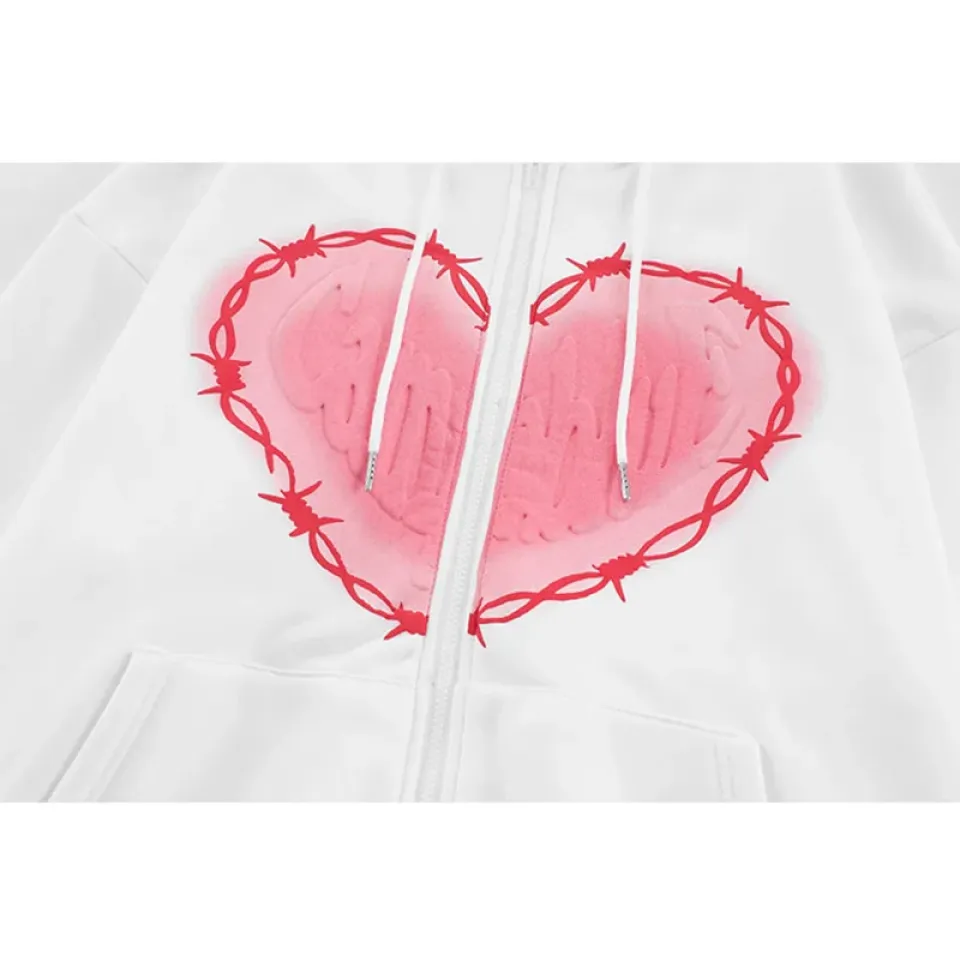 Heart Graphic Hooded Jacket S60d1422dcde5409bba4d91147c65014eb de6743aa