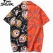 Half-n-Half Fire And Skull Poly-cotton Shirt