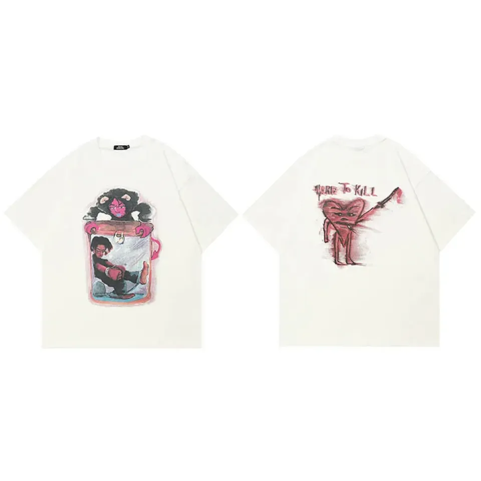 Illustrated Characters Jar Graphic T-Shirt S006433cd5a1140f5b013634f9d0acff8k e0942005