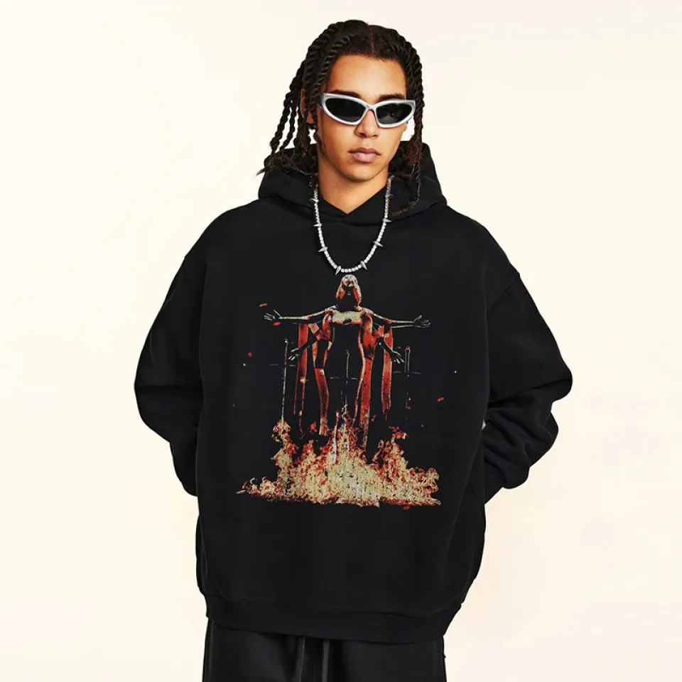 Flaming Graphic Pullover Hoodie Sfaa5d1d6ee54443e96aaa31e525b1b4aa e2893c02