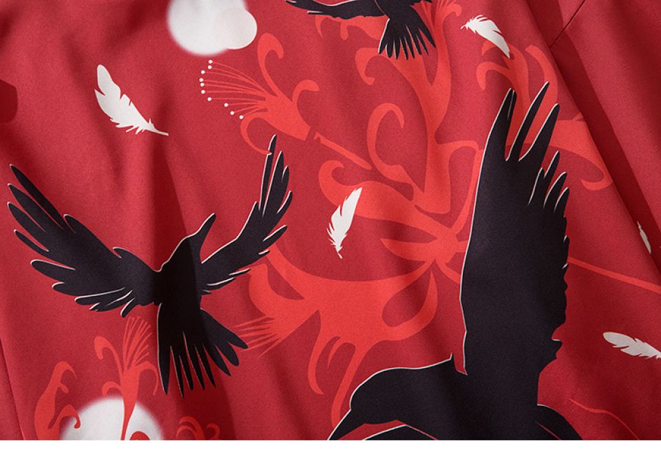 Red Bird Poly-cotton Kimono H020439e4ecf449b3a669fd8a3ce93105x e3307cad