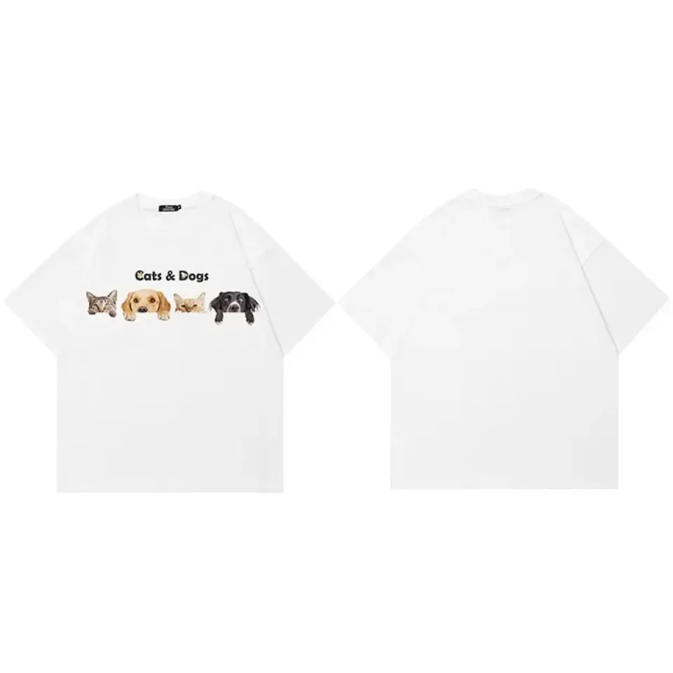 Dogs Cats Graphic Unisex Casual White Tshirt 7 Dogs Cats Graphic Unisex Casual White Tshirt S14fe95424521453ea025034ac5004093c e31d9be3