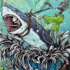 Skeleton Riding Shark Graphic Shirt Sa4fac80f6533410dbe727f9864388242g e3aedd09