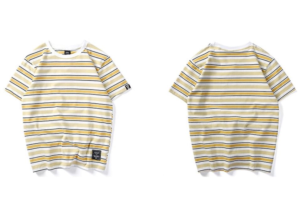 Horizontal Striped Cotton T-shirt HTB1VxZsqSBYBeNjy0Feq6znmFXaS e67bfd2b
