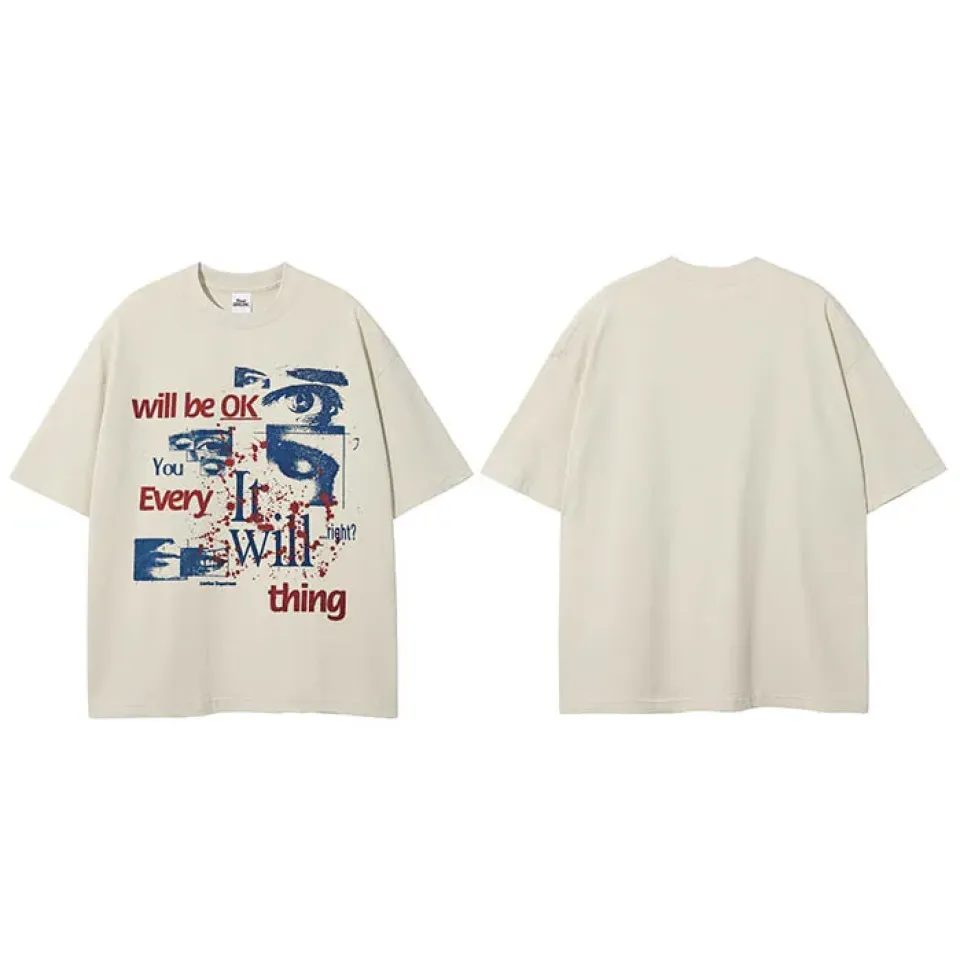 Grunge Eyes Graphic Print T-Shirt S297cd92a97b54a38b2c28656a22cea55B e739d53a