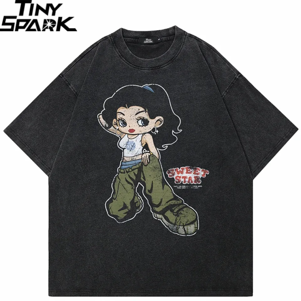 Cartoon Hip Hop Girl T-Shirt S663a882635344e8b9405e796e1ecb34cJ e77badf9
