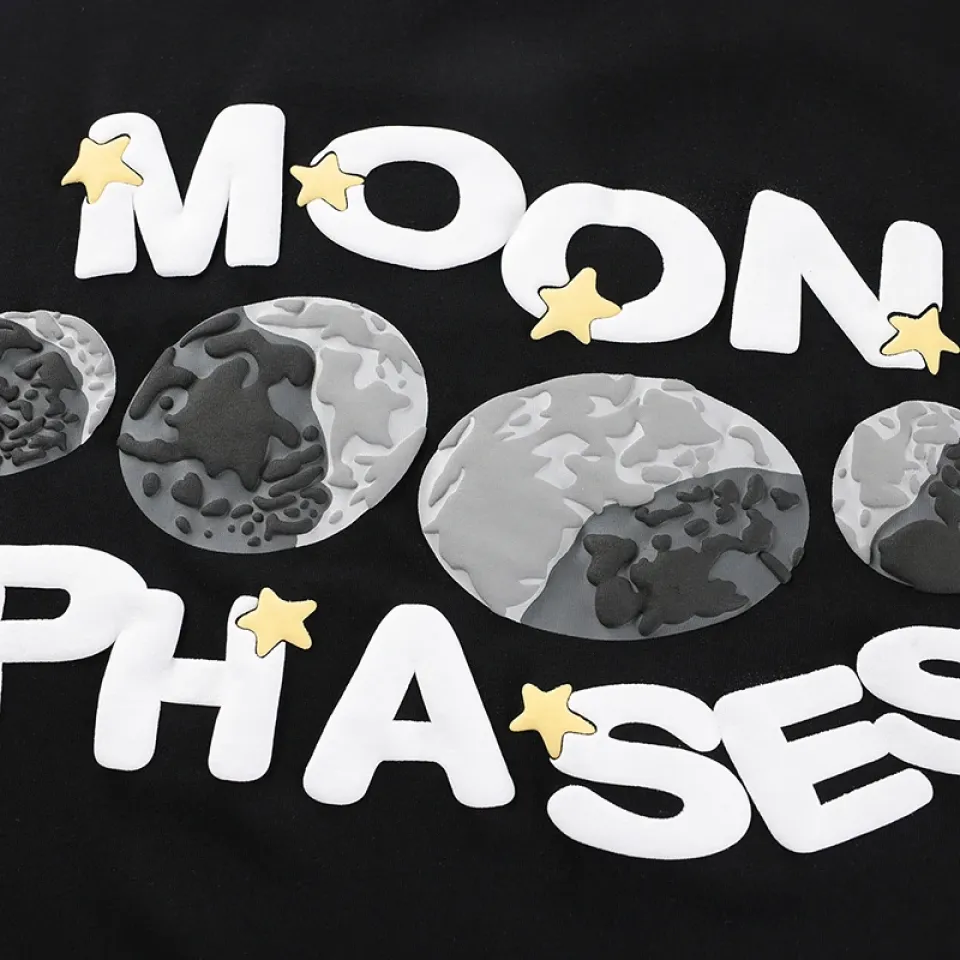 Moon Phases Graphic Print T-Shirt S1574f2dad4d94a5dbab220c44dfcc6e9c e9656375