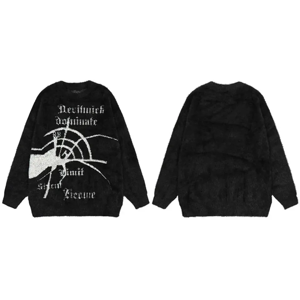 Furry Spider Graphic Sweater S6369b2b23f1345a19a6f0cd6a29caf85b ea82cbca