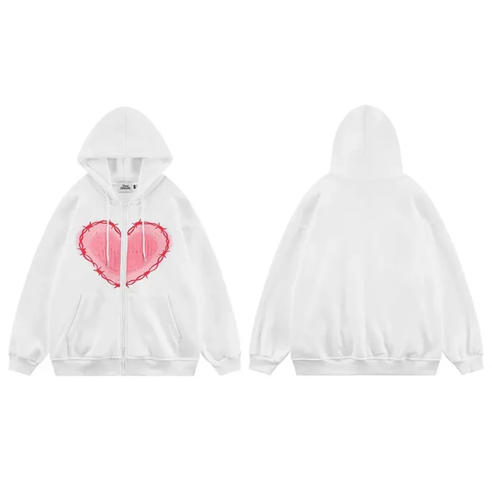 Heart Graphic Hooded Jacket S773b03933ff14fe18ac38f584235fbc3V ea6ff87c