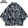 Abstract Crane Kimono Shrug