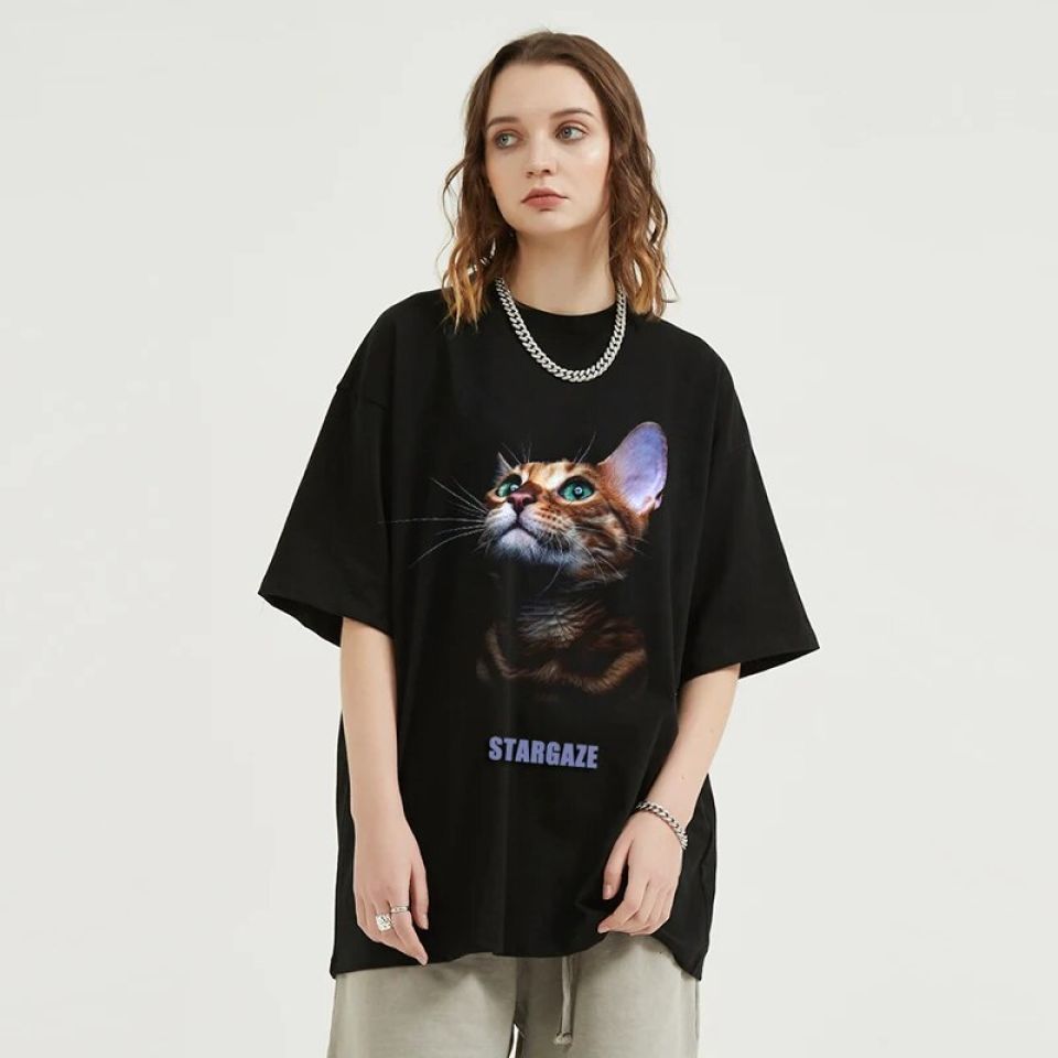 Stargazing Cat Graphic Casual T-Shirt 3 Stargazing Cat Graphic Casual T-Shirt Se0c03c087e4349efbba0273b6c25aafda eee796fe