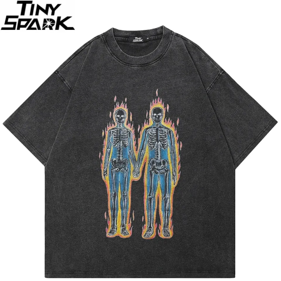 Flaming Skeleton Duo Graphic T-Shirt S0c182099fee64099a7d4521d7d949d26l f1172238