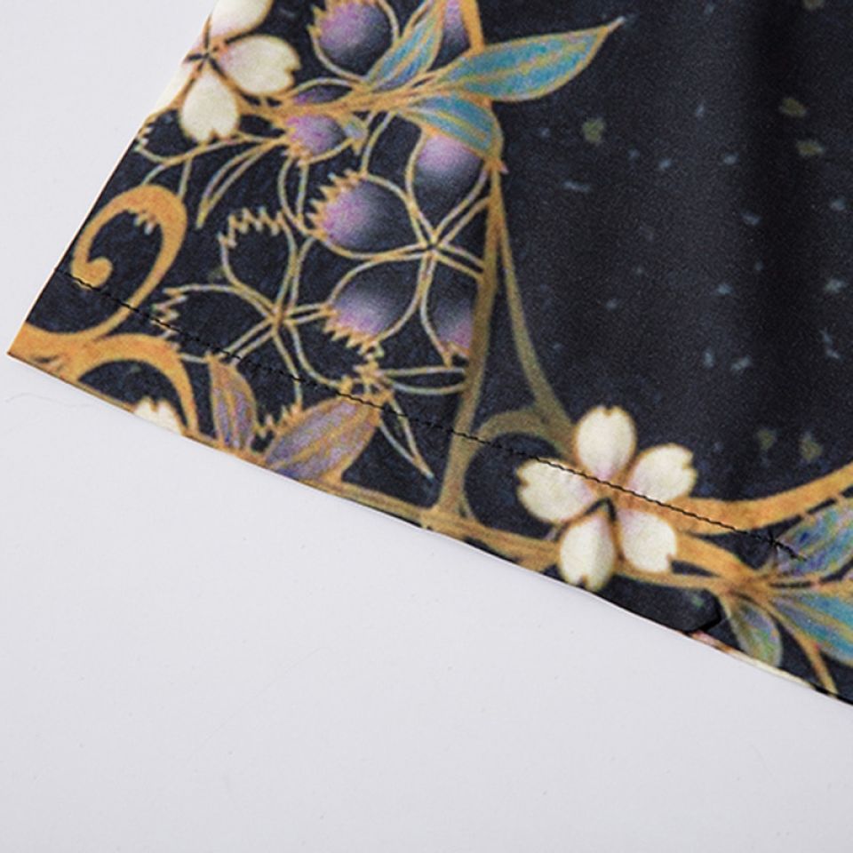 Golden Floral Heron Poly-cotton Kimono H2433f9946175497c8d9045d446b6f31cB f23409b1