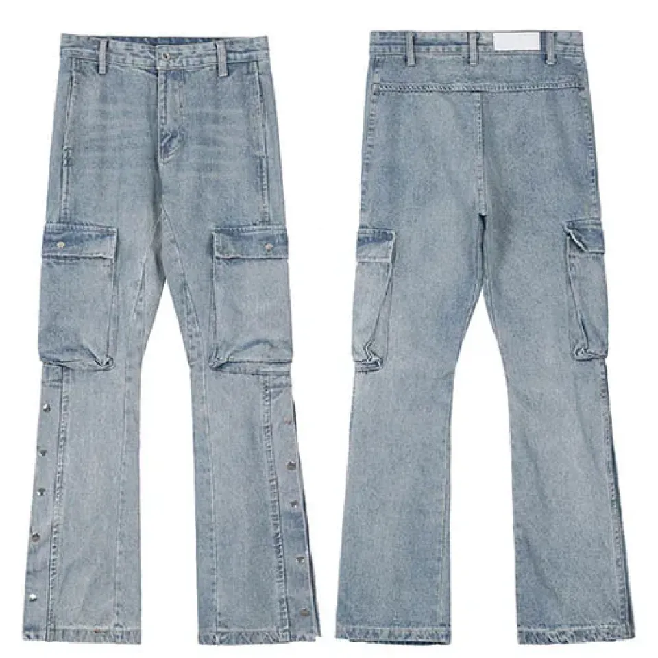 Hip Hop Cargo Denim Pants - Blue and Black S3e3e0293e9204b318a2c1de69c260011V f347739b