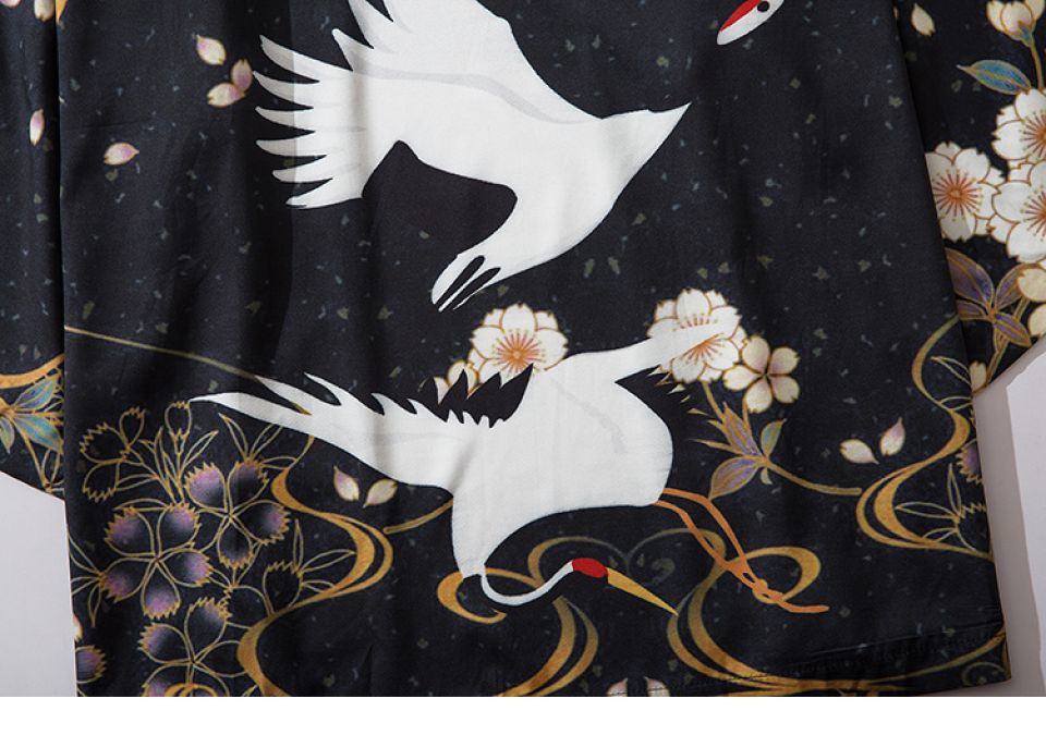 Golden Floral Heron Poly-cotton Kimono Ha216751e719a400e87429e1112c8ef40Q f4594d3d