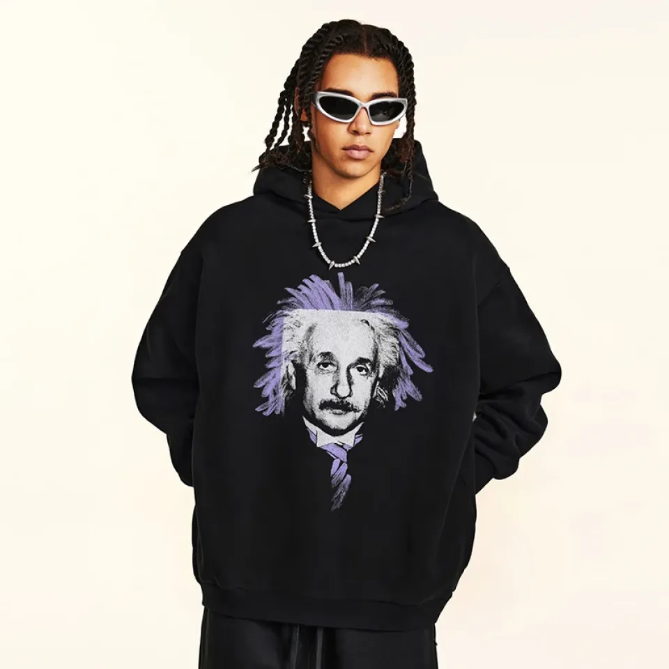 Albert Einstein Graphic Print Hoodie S6d6e9aa2e3124dd39d246b2c97566435P f4e8f531