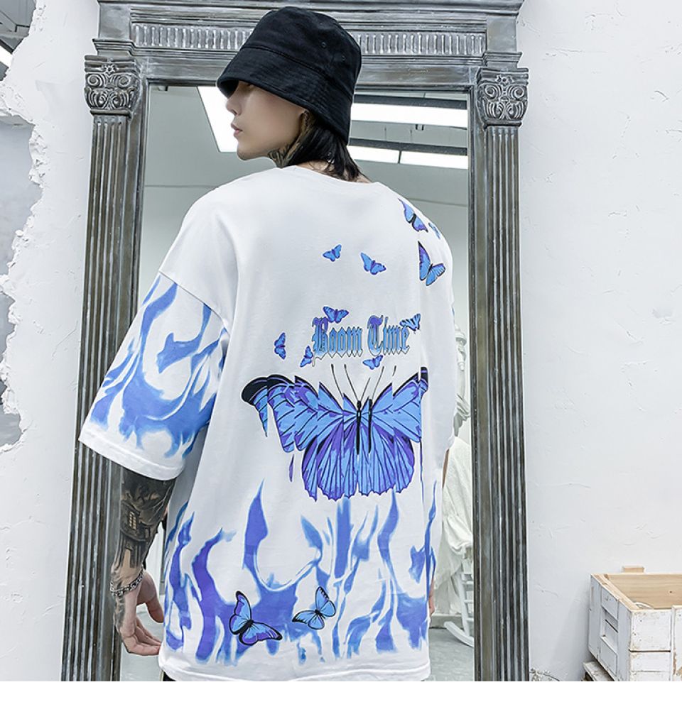 Blue Butterfly Boom Cotton T-shirt Hf5c615ff60dc4ad4bd92d54e667e8cb9L f7a3c9c3