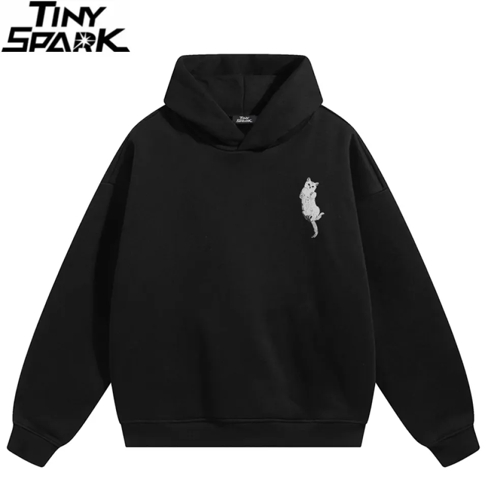 White Cat And Leaves Back Print Hoodie S5e51c527af354bb19810c856eaa39ecfe f8300498