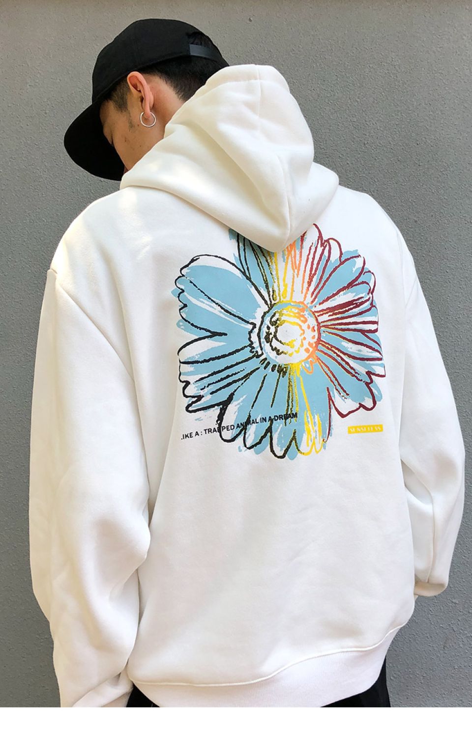 Chrysanthemum Print Hoodie H3a310f4bd692416eb870ad3ba9239f79u fc2bfae0
