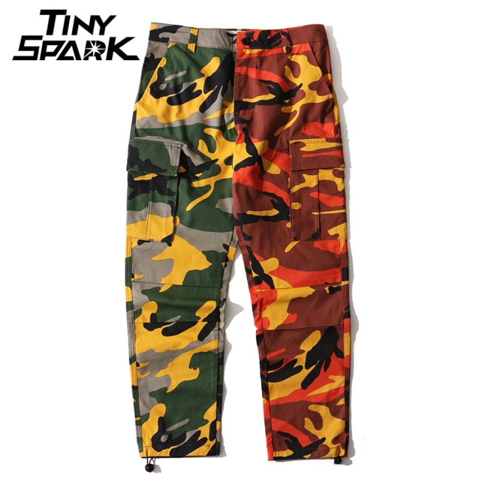 Half & Half Camouflage Cargo Pants