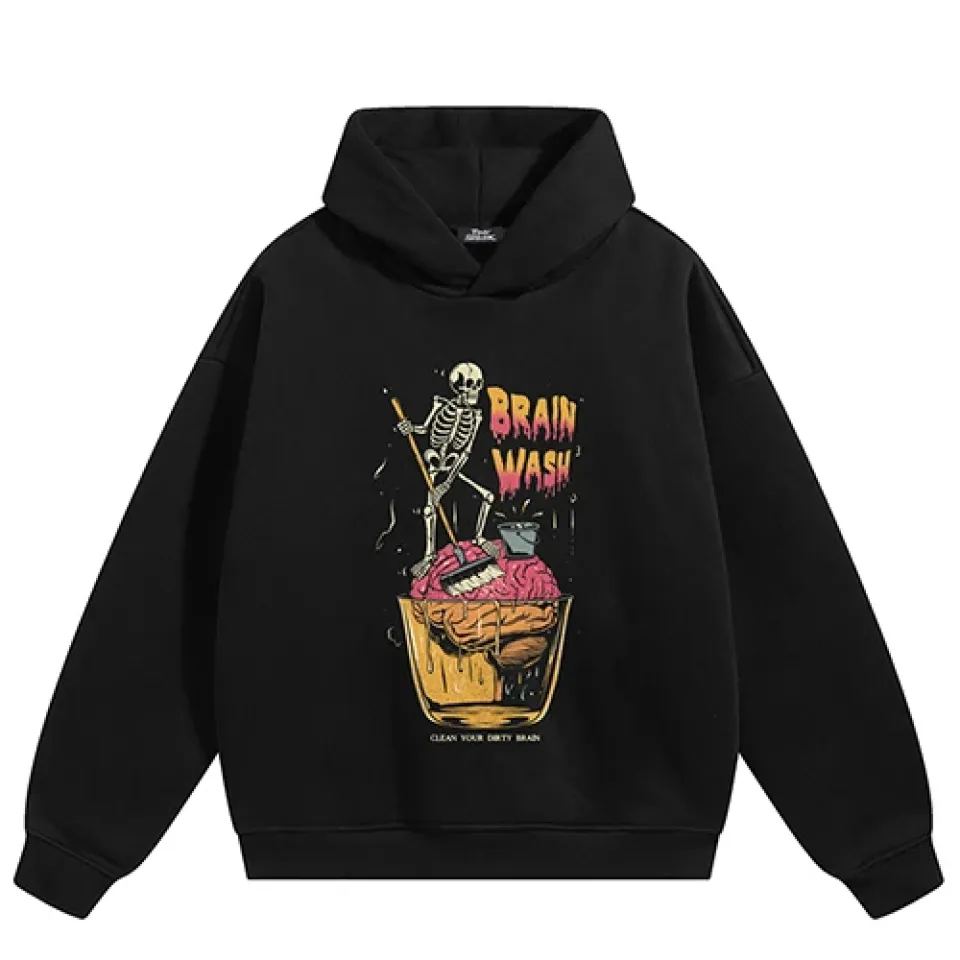 Brain Wash Skeleton Graphic Hoodie S45b1f71c18de4e698c4f94adcd1fd2fao fee079d4