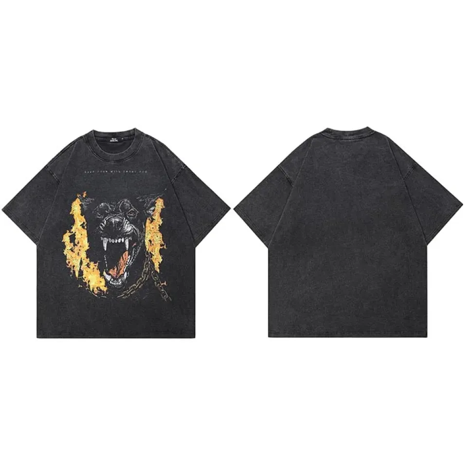 Fire Dog Graphic T-Shirt Sfae19b9e0a2446c384c041cd13508f75y ff24854c