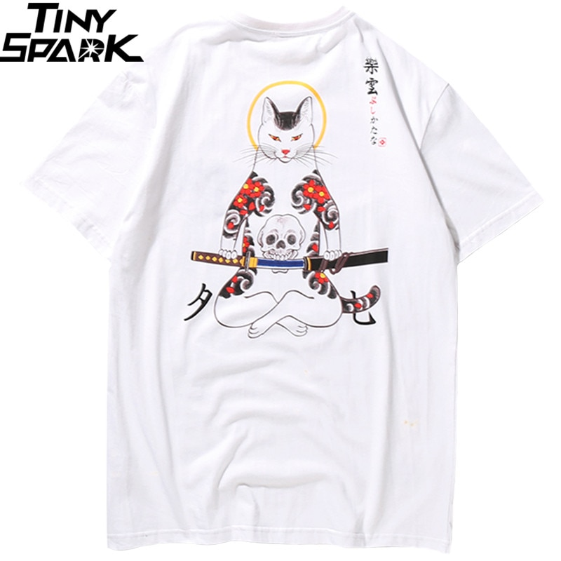 7. Cat Ninja Warrior Cotton T-shirt 