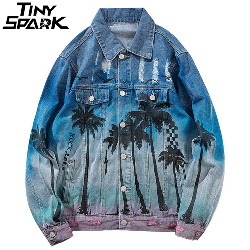 4. Distressed Beachy Denim Jacket 